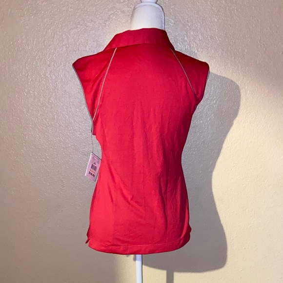 🆕 Danskin Red Polo Type Performance Athletic Top - Picture 2 of 7